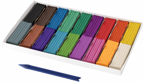 Пластилин классический ПИФАГОР "ЭНИКИ-БЕНИКИ" 18 цветов, 270 г, со стеком, картонная упаковка, 105036