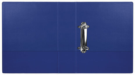 Папка на 2 кольцах BRAUBERG, картон/ПВХ, 75 мм, синяя, до 500 листов (удвоенный срок службы), 228388