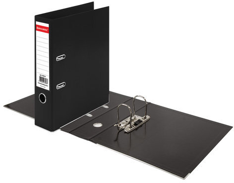 Папка-регистратор BRAUBERG "EXTRA", 75 мм, черная, двустороннее покрытие пластик, металлический уголок, 228570