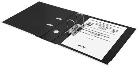 Папка-регистратор BRAUBERG "EXTRA", 75 мм, черная, двустороннее покрытие пластик, металлический уголок, 228570