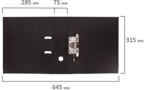 Папка-регистратор BRAUBERG "EXTRA", 75 мм, черная, двустороннее покрытие пластик, металлический уголок, 228570