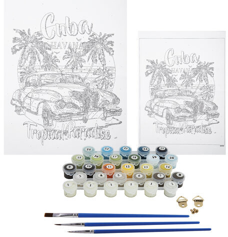 Картина по номерам 40х50 см, ОСТРОВ СОКРОВИЩ "Тропический рай", на подрамнике, акрил, кисти, 663343