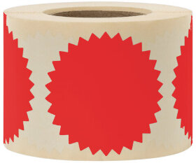 Этикетка самоклеящаяся для опечатывания документов ЗВЕЗДОЧКА красная, 52 мм, 500 шт, BRAUBERG 111742