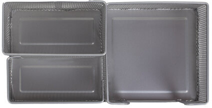 Подставка-органайзер BRAUBERG "Germanium", металлическая, 3 секции, 102*186*95 мм, серебристая, 231987