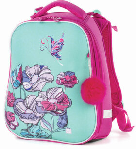Ранец BRAUBERG PREMIUM, 2 отделения, с брелоком, для девочек, &quot;Весенняя мята&quot;, 38х29х18 см, 227817