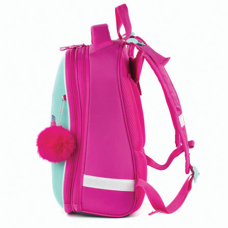 Ранец BRAUBERG PREMIUM, 2 отделения, с брелоком, для девочек, "Весенняя мята", 38х29х18 см, 227817