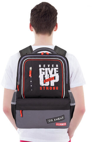 Рюкзак BRAUBERG STAR, "Stay strong", черный, 40х29х13 см, 270670