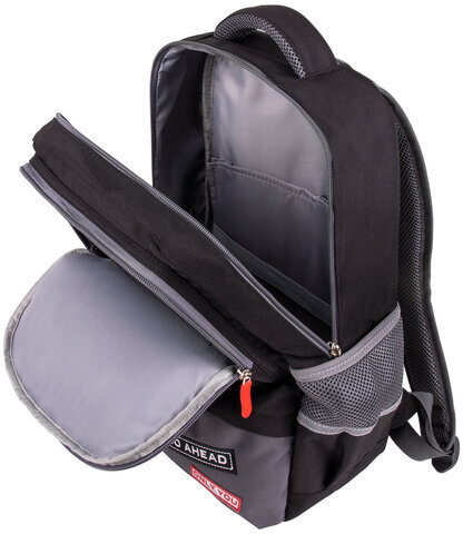 Рюкзак BRAUBERG STAR, "Stay strong", черный, 40х29х13 см, 270670