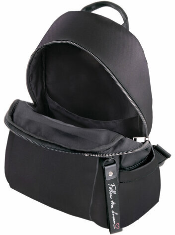 Рюкзак BRAUBERG PODIUM женский, нейлон, черный, 32х26х15 см, 270815