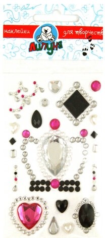 Наклейки ЛИПУНЯ "Хрустальные. Сердца и капельки", с европодвесом, RSS003