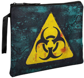 Папка для тетрадей BRAUBERG А5, 1 отделение, полиэстер, на молнии, с ручкой, &quot;Caution&quot;, 270974