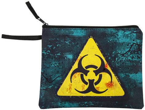 Папка для тетрадей BRAUBERG А5, 1 отделение, полиэстер, на молнии, с ручкой, "Caution", 270974