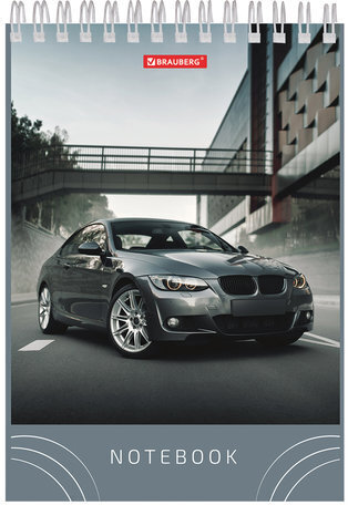 Блокнот А5 (146х205 мм), 80 л., гребень, картон, жесткая подложка, клетка, BRAUBERG, "Драйв", 129816