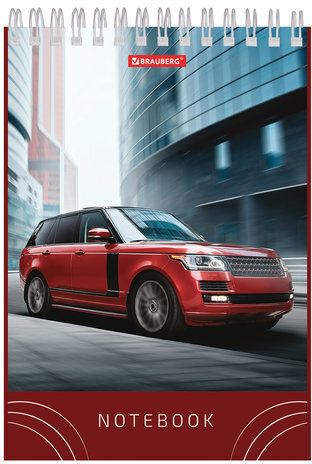 Блокнот А5 (146х205 мм), 80 л., гребень, картон, жесткая подложка, клетка, BRAUBERG, "Драйв", 129816