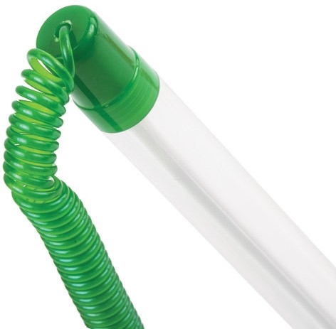 Ручка шариковая настольная BRAUBERG "Стенд-Пен", СИНЯЯ, пружинка, корпус зеленый, линия письма 0,5 мм, 141350