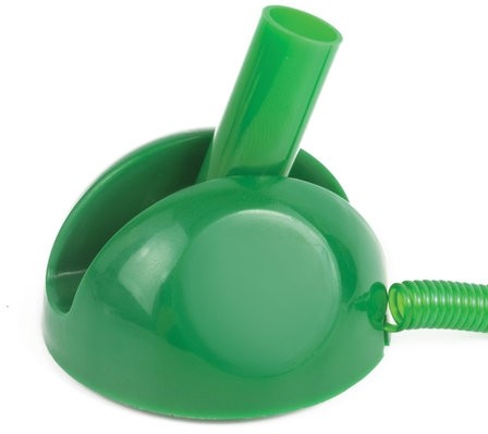 Ручка шариковая настольная BRAUBERG "Стенд-Пен", СИНЯЯ, пружинка, корпус зеленый, линия письма 0,5 мм, 141350