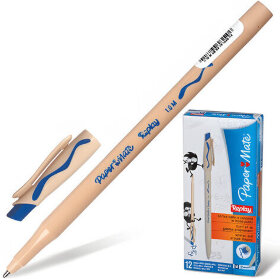 Ручка стираемая шариковая PAPER MATE &quot;Replay&quot;, СИНЯЯ, корпус бежевый, узел 1,2 мм, линия письма 1 мм, S0190824