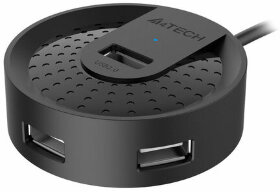 Хаб A4TECH HUB-20, USB 2.0, 4порта, черный, 1874611