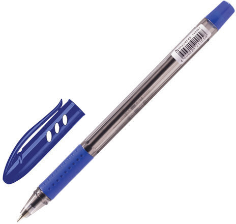 Ручка шариковая масляная BRAUBERG "Black Tone", СИНЯЯ, корпус тонированный, узел 0,7 мм, линия письма 0,35 мм, 142951