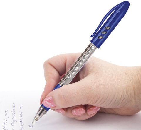 Ручка шариковая масляная BRAUBERG "Black Tone", СИНЯЯ, корпус тонированный, узел 0,7 мм, линия письма 0,35 мм, 142951