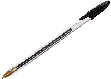 Ручка шариковая STAFF "Basic BP-01", письмо 750 метров, ЧЕРНАЯ, длина корпуса 14 см, узел 1 мм, 143737