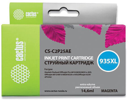 Картридж струйный CACTUS (CS-C2P25AE) для HP Officejet Pro 6830/6230, пурпурный