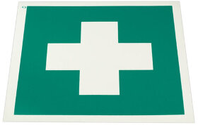 Знак &quot;Аптечка первой медицинской помощи&quot;, КОМПЛЕКТ 5 шт., 200х200 мм, пленка самоклеящаяся, ЕС01