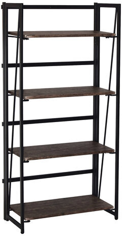 Стеллаж на металлокаркасе "BRABIX LOFT SH-001", 600х300х1250 мм, складной, цвет морёный дуб, 641228