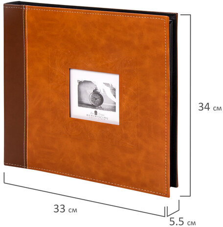 Фотоальбом BRAUBERG "Camel" на 500 фото 10х15 см, под гладкую кожу, коричневый, 391178