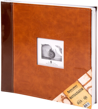 Фотоальбом BRAUBERG "Camel" на 500 фото 10х15 см, под гладкую кожу, коричневый, 391178