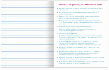 Тетрадь предметная NAVIGATOR 48 листов, выборочный лак, ЛИТЕРАТУРА, линия, подсказ, BRAUBERG, 403544