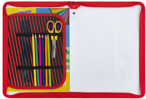 Папка для труда на молнии ЮНЛАНДИЯ А4, 1 отделение, откидная планка, органайзер, "Wrum", 272225