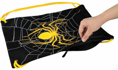 Мешок для обуви BRAUBERG PREMIUM, карман, подкладка, светоотражайка, 43х33 см, "Venomous spider", 271624