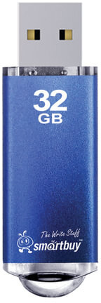Флеш-диск 32 GB, SMARTBUY V-Cut, USB 2.0, металлический корпус, синий, SB32GBVC-B