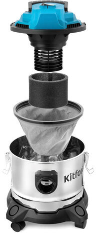 Пылесос хозяйственный KITFORT KT-547, 1000 Вт, сухая/влажная уборка, сила всасывания 600 Вт, бак 15 л, КТ-547