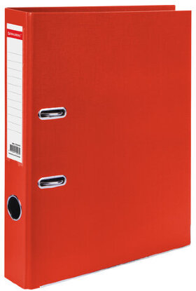 Папка-регистратор, покрытие пластик, 50 мм, ПРОЧНАЯ, с уголком, BRAUBERG, красная, 226592