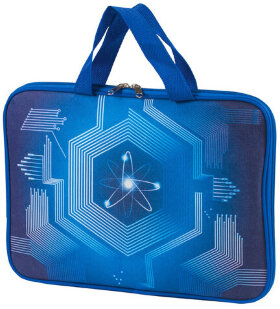 Папка на молнии с ручками BRAUBERG, А4, 1 отделение, с подкладкой, полиэстер, 20 мм, &quot;Atom&quot;, 227089