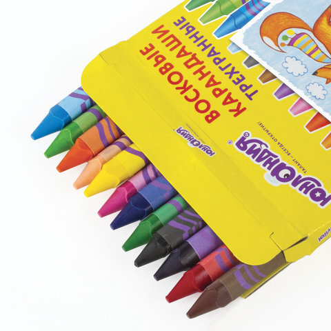 Восковые мелки трехгранные ЮНЛАНДИЯ "ЮНЛАНДИК И МУДРЫЙ ЛИС", НАБОР 12 цветов, 227289