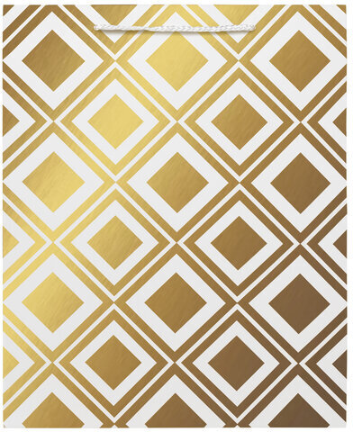 Пакет подарочный 26,5x12,7x33 см ЗОЛОТАЯ СКАЗКА "Gold Luxury", тиснение фольгой, белый, 608249