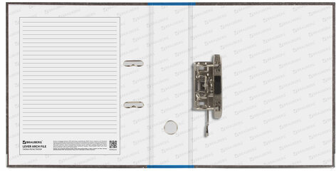 Папка-регистратор BRAUBERG, усиленный корешок, мраморное покрытие, 80 мм, с уголком, синяя, 228028