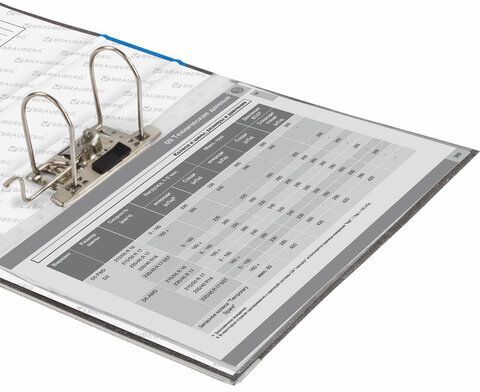 Папка-регистратор BRAUBERG, усиленный корешок, мраморное покрытие, 80 мм, с уголком, синяя, 228028