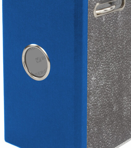 Папка-регистратор BRAUBERG, усиленный корешок, мраморное покрытие, 80 мм, с уголком, синяя, 228028