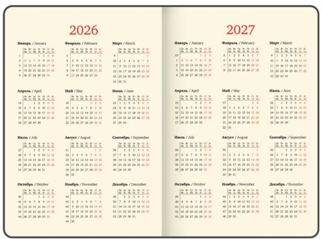 Еженедельник датированный 2026, БОЛЬШОЙ ФОРМАТ 210х297 мм, А4, BRAUBERG "Imperial", под кожу, коричневый, 117156