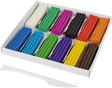 Пластилин классический ЮНЛАНДИЯ "ВЕСЁЛЫЙ ШМЕЛЬ", 12 цветов, 240 грамм, стек, ВЫСШЕЕ КАЧЕСТВО, 106431