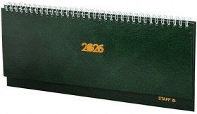 Планинг датированный 2026 300х130 мм, STAFF, гребень, обложка бумвинил, 64 л., зеленый, 117361