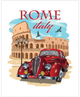 Картина по номерам 40х50 см, ОСТРОВ СОКРОВИЩ "Все дороги ведут в Рим", на подрамнике, акрил, кисти, 663344