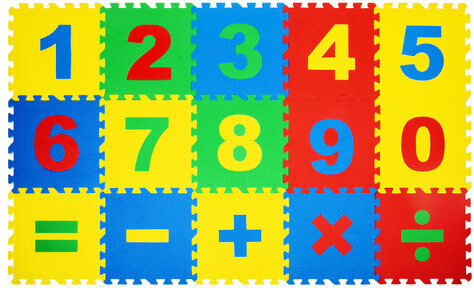 Коврик-пазл напольный 1,5х0,9 м, мягкий, "Учим цифры", 15 частей 30х30 см, толщина 1 см, ЮНЛАНДИЯ, 664659