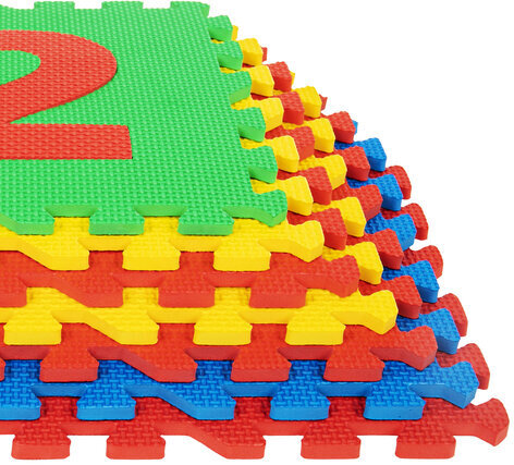 Коврик-пазл напольный 1,5х0,9 м, мягкий, "Учим цифры", 15 частей 30х30 см, толщина 1 см, ЮНЛАНДИЯ, 664659