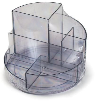 Подставка-органайзер "Профи", 130х130х90 мм, 6 отделений, тонированная серая, ОР05