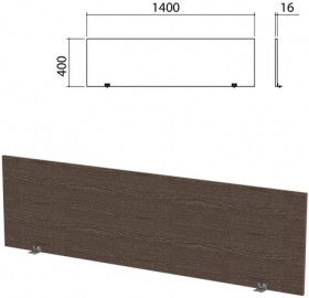 Экран-перегородка &quot;Канц&quot; 1400х16х400 мм, цвет венге (КОМПЛЕКТ С ФУРНИТУРОЙ)